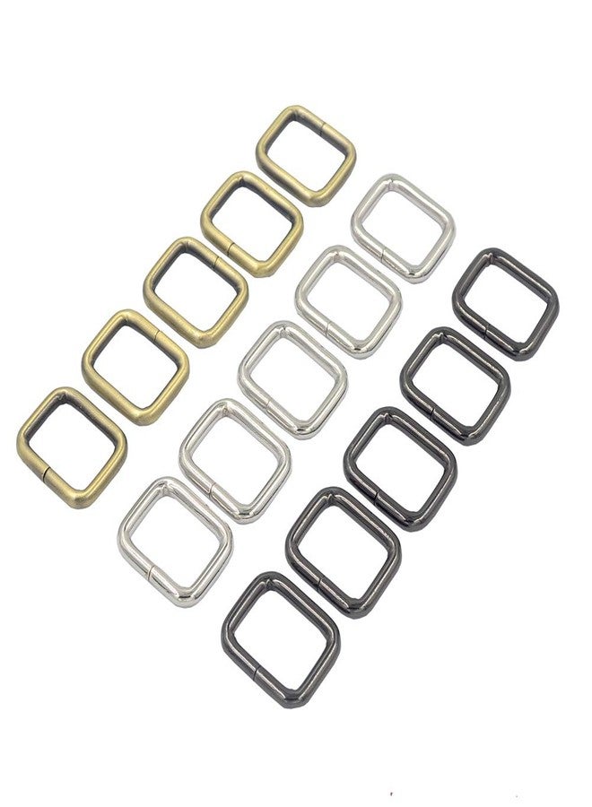 DGOL 15 pcs 1 inch Strong Metal Belt Square Ring Clasp Hook Buckles Shinning Webbing Strap Loops Rectangle Buckle In 3 Color - Image 1