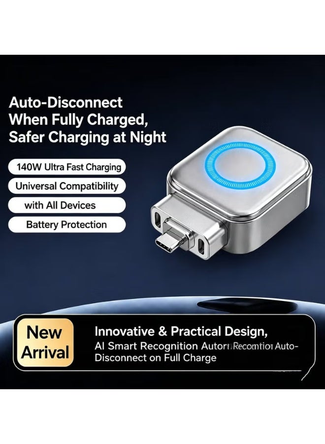 DealX X01 140W USB-C Fast Charging Auto Power-Off Adapter | Smart Auto Eject Charging Separator with Battery Protection for Phone, Tablet & Laptop - Image 5