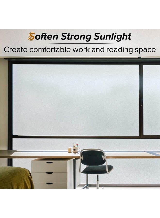 rabbitgoo Window Privacy Film, Frosted Glass Window Clings, Static Cling UV Heat Blocking Door Stickers for Home Bathroom, Removable Indoor Decal Coverings Day and Night, Pure, 29.5 x 78.7 Inches - Image 4