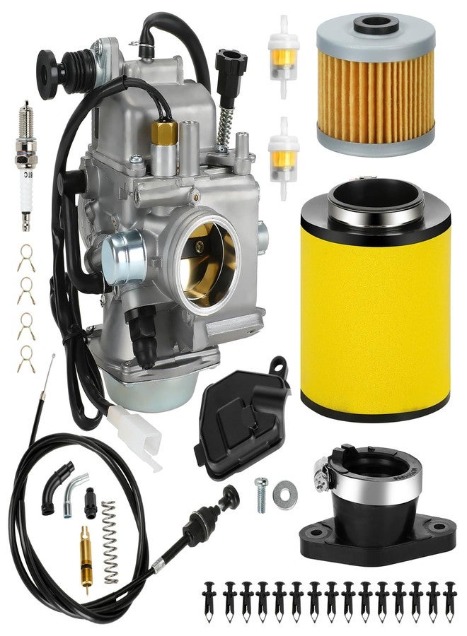 XIKOBY TRX350 Carburetor Kit Compatible with Honda Rancher TRX350TM TRX350TE TRX350ES TRX350FE 2000-2006 Fourtrax Foreman TRX450 4 Stroke ATV Performance Part w/Male Heater Plug Oil filter Air Filter - Image 1