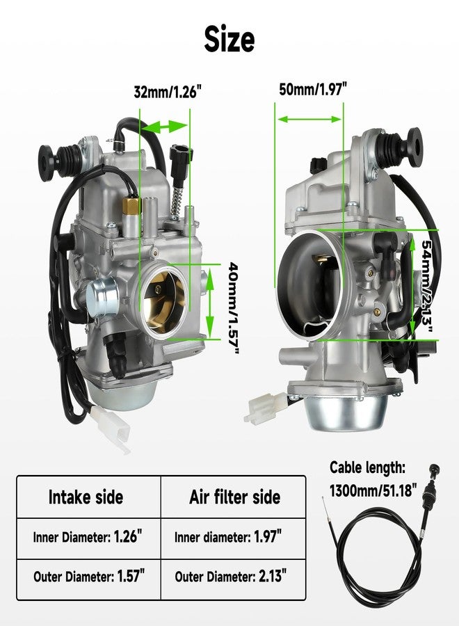 XIKOBY TRX350 Carburetor Kit Compatible with Honda Rancher TRX350TM TRX350TE TRX350ES TRX350FE 2000-2006 Fourtrax Foreman TRX450 4 Stroke ATV Performance Part w/Male Heater Plug Oil filter Air Filter - Image 4
