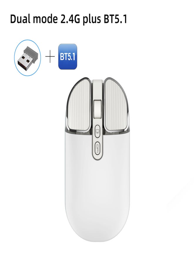 2.4G+BT Wireless with UV Skin-friendly Coating Silent One-click Desktop Precise Positioning 500mAh Rechargeable for Office and Laptop Mac Ipad Computer Mice - Image 2