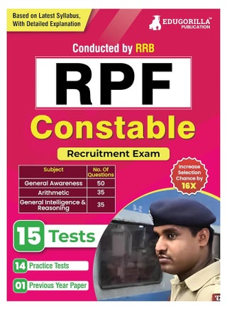 RPF Constable Recruitment Exam 2025 (English Edition) | Railway Protection Force | 14 Practice Tests and 1 Previous Year Paper (1800 Solved MCQs) with Free Access to Online Tests - pzsku/ZB8A49D4E3481A27696A9Z/45/1749822752/396150c8-56d4-40e3-9ef9-79618fcd13c8