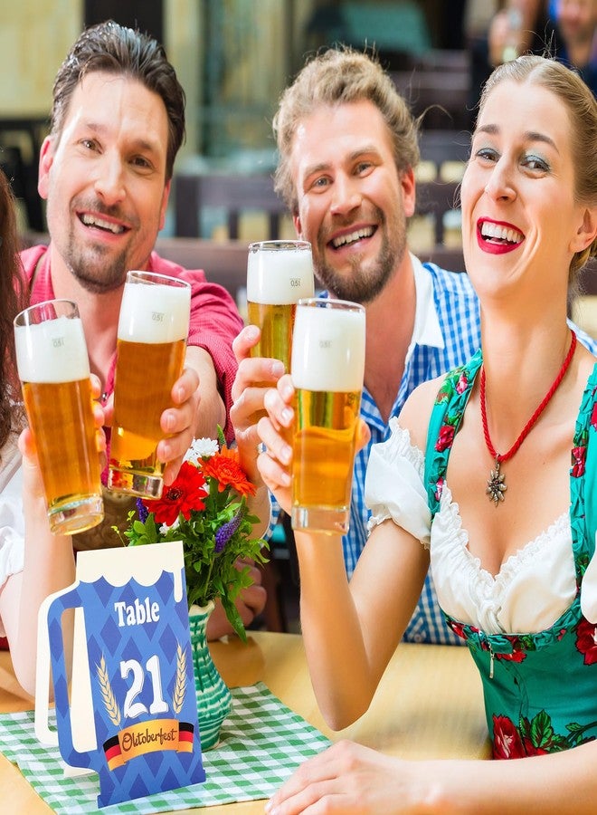 تاوباري زينة أرقام طاولات مهرجان أكتوبر من تاو باري، من 1 إلى 25، بطاقات أرقام على شكل خيمة، بطاقات أماكن قابلة للطي على الوجهين، مناسبة لمهرجانات البيرة الألمانية، مثالية للحفلات والمطاعم. - Image 4