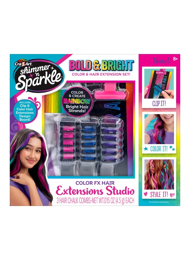 Cra-Z-Art Shimmer ’n Sparkle Color FX Hair Extensions Studio Kit - Image 1