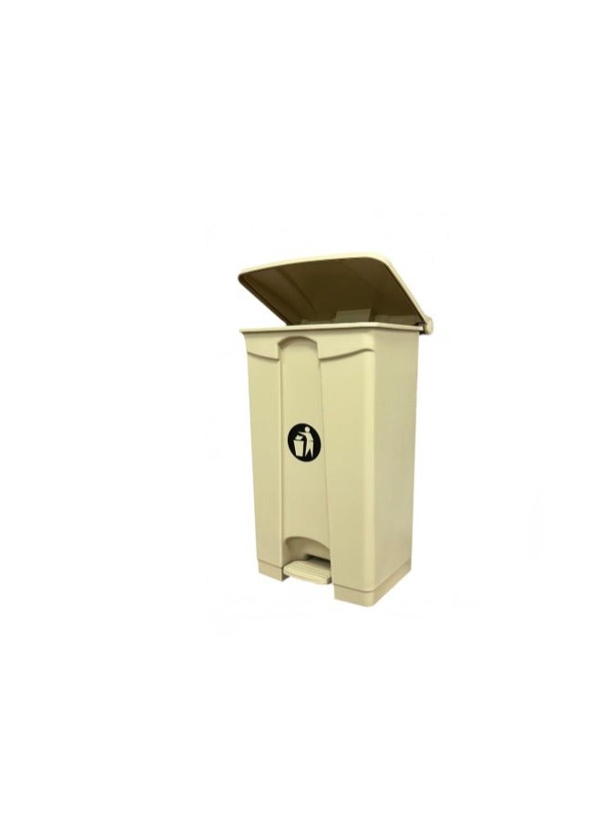 100L Heavy Duty Pedal Bin Beige  - Image 2