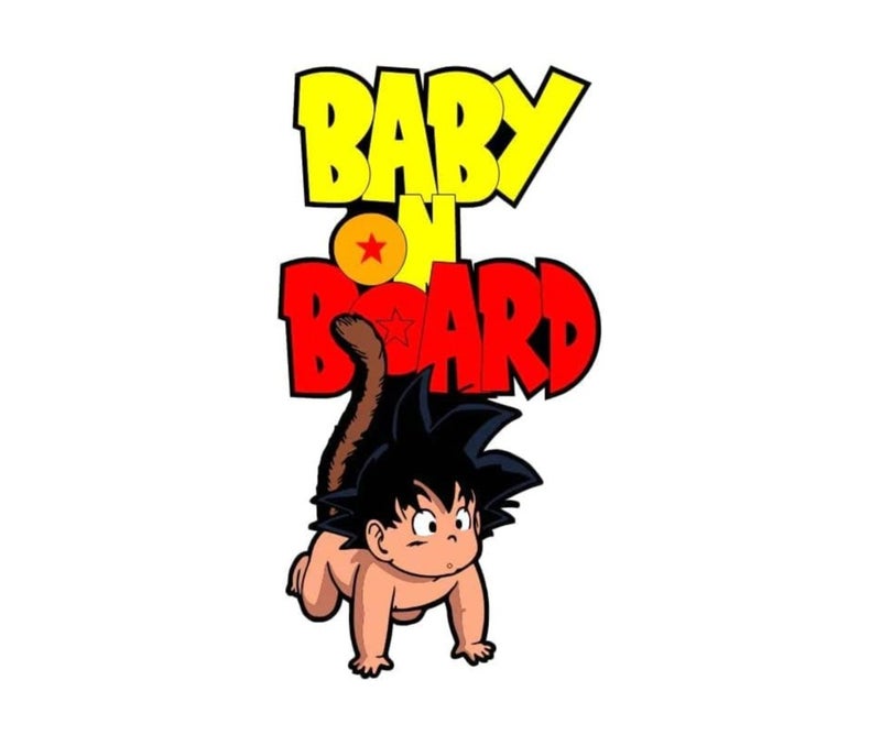 ARS Baby On Board Goku Sticker, 17 x 10 cm, UV-Resistant, Easy to Apply, Visible and Safe, Ideal for Car Windows - Image 1