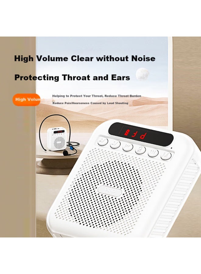 Patriots Aigo A151 Lite Wired Version, Portable Small Bee Amplifier, Teacher's Classroom Teaching Microphone, Tour Guide Outdoor Tf Card Speaker Player, White - Image 2