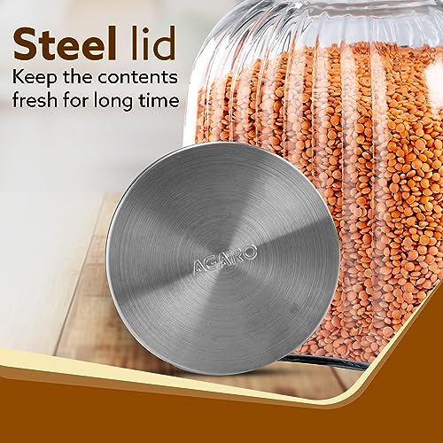 AGARO Elegant Glass Jar 3500 ml, Steel Lid, Storage Glass Container, Transparent, Kitchen Organiser, Multipurpose Jar - Image 5