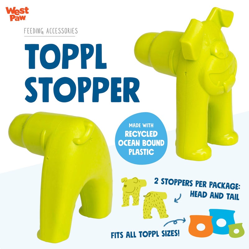 WEST PAW Toppl Stopper 2-Pack in Granny Smith - Designed for Dog Enrichment, Accessory That Fits All Toppl Dog Toy Sizes - Makes Meal & Treat Prep Easy, Clean & Stable, Made in USA, Recycled Plastic. - Image 3