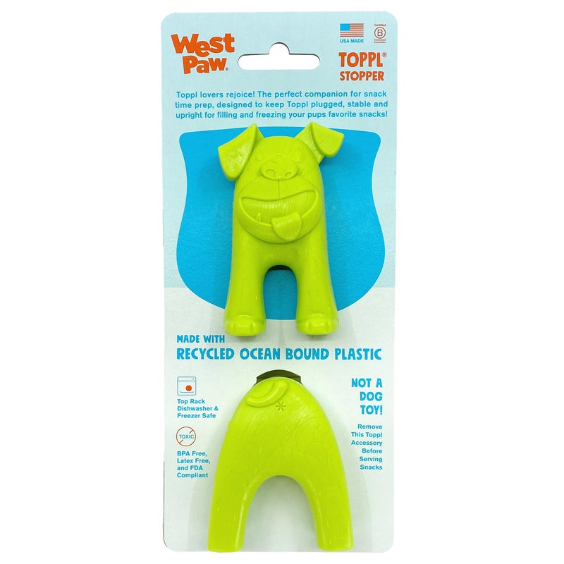 WEST PAW Toppl Stopper 2-Pack in Granny Smith - Designed for Dog Enrichment, Accessory That Fits All Toppl Dog Toy Sizes - Makes Meal & Treat Prep Easy, Clean & Stable, Made in USA, Recycled Plastic. - Image 1