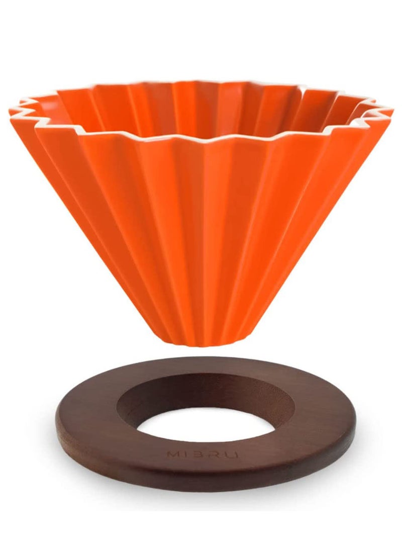 MIBRU Ceramic Coffee Dripper Origami Style Cone Filter Cup Reusable Pour Over Cafe Dripper for Home Office Restaurants 1 To 2 Cups  - Image 1