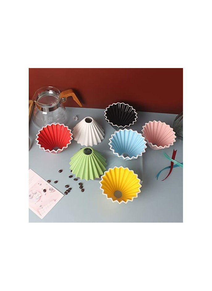 MIBRU Ceramic Coffee Dripper Origami Style Cone Filter Cup Reusable Pour Over Cafe Dripper for Home Office Restaurants 1 To 2 Cups  - Image 3