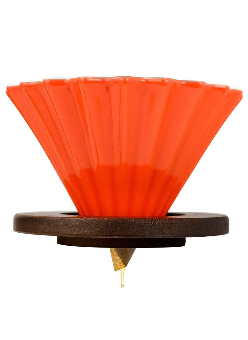 MIBRU Ceramic Coffee Dripper Origami Style Cone Filter Cup Reusable Pour Over Cafe Dripper for Home Office Restaurants 1 To 2 Cups  - Image 2