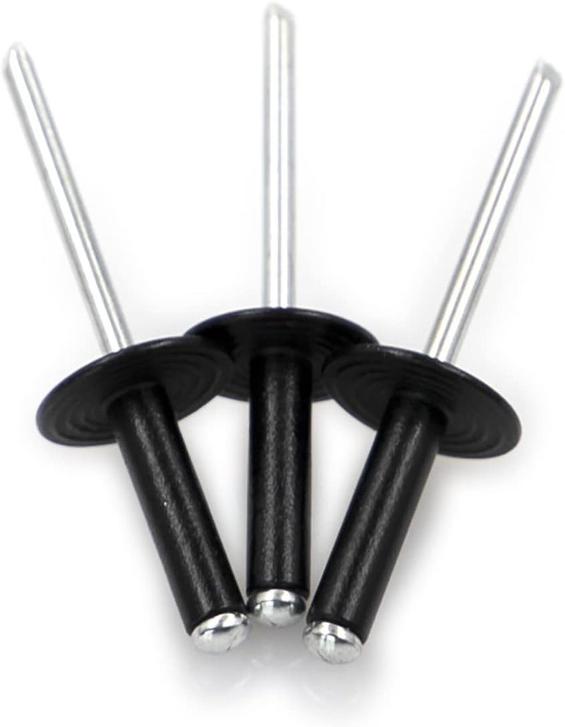 ALLOYPRO 50pcs Black Large flange blind rivets, Aluminum,Flange Diameter 5/8" (16 mm),Pop Rivets Assortment Kit Blind Rivet,3/16" x 1" Inch,grip range(15-20mm) - Image 1