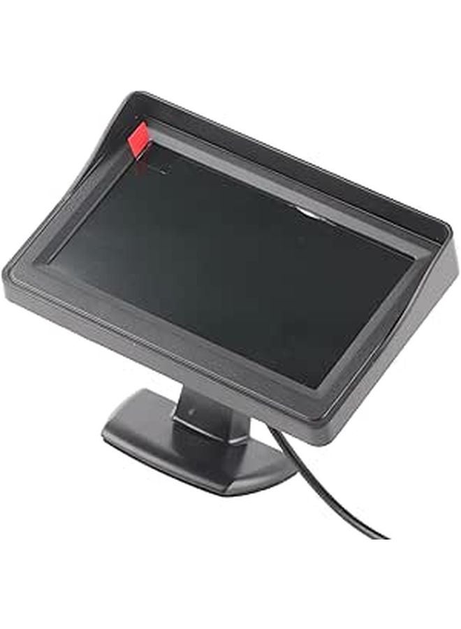 4 3 بوصة شاشة LCD عرض كاميرا الرؤية الخلفية للسيارة SUV فان شاحنة أسود - Image 1