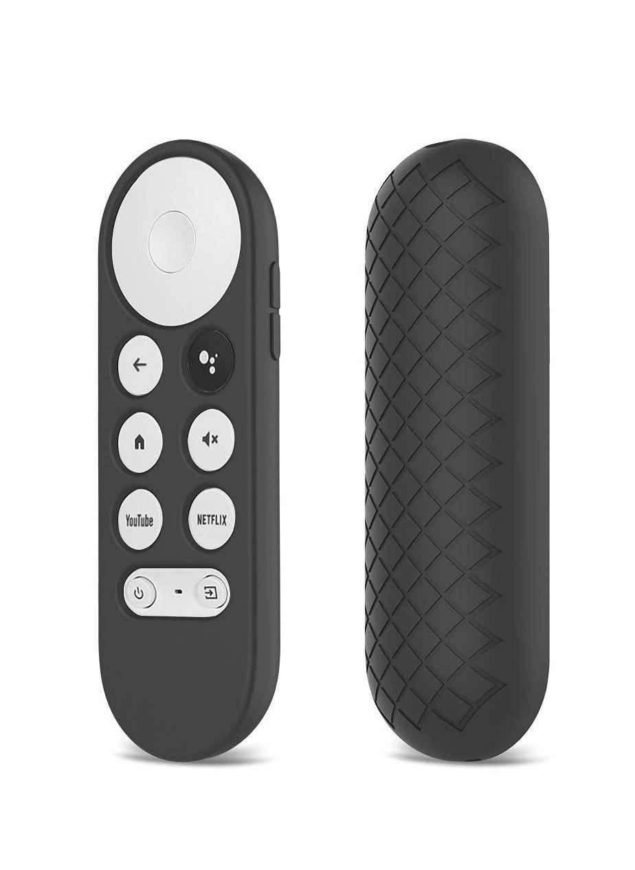 Silicone Protective Case Holder Skin Shockproof Anti-Slip Bumper Cover Sleeve Skin Protector compatible with Google Chromecast Remote Control Google 2020 Voice Remote (Black)