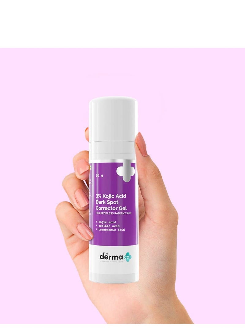 The Derma Co 3% Kojic Acid Dark Spot Corrector Gel for Spotless and Radiant Skin  30 g - Image 2