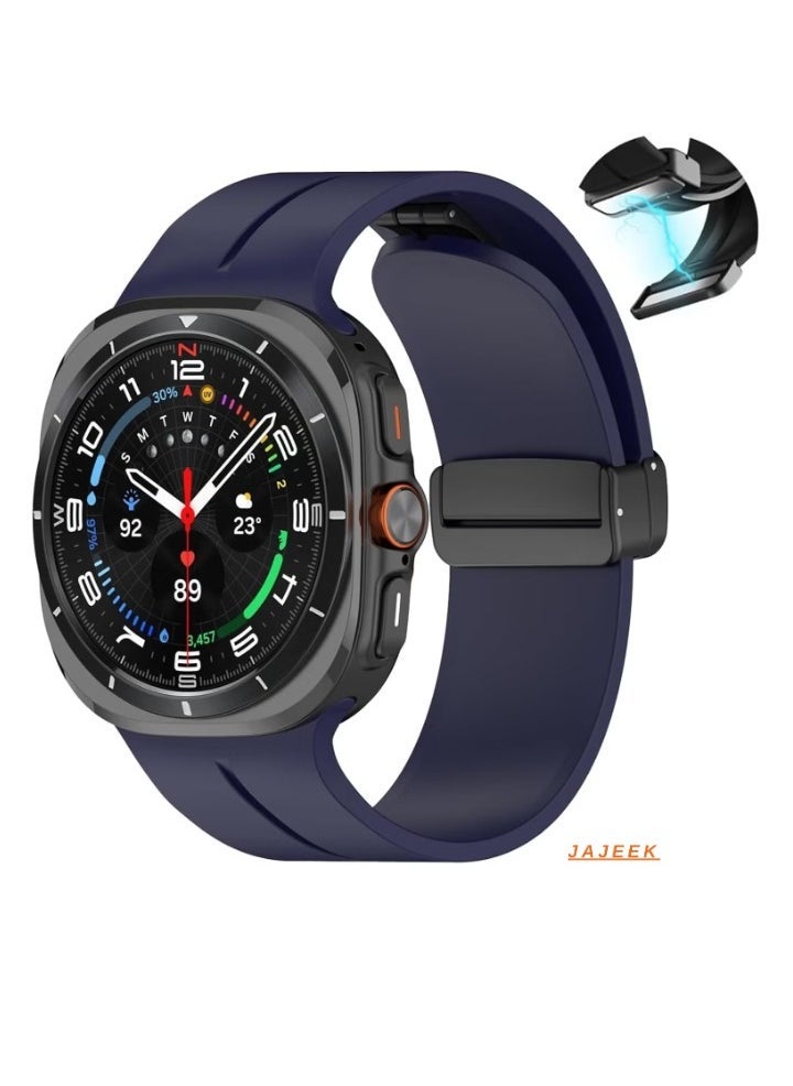 JAJEEK Magnetic Band Compatible with Samsung Galaxy Watch 7 Ultra 2024 – D-Buckle Silicone Sports Strap, No Gap Magnetic Replacement Band for Men & Women - Image 1