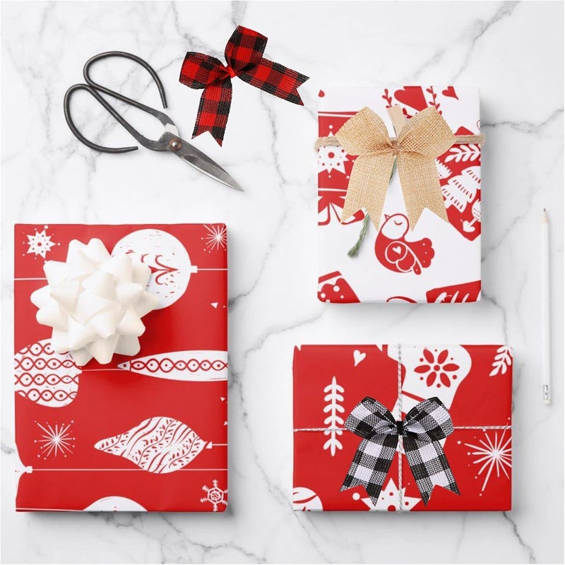 Meseey 24 Pcs 3 Inch Mini Buffalo Plaid Check Ribbon Bow Smal Bows for Crafts Sewing Scrapbook Wedding Christmas Halloween Thanksgiving Decorations (brulap) - Image 5