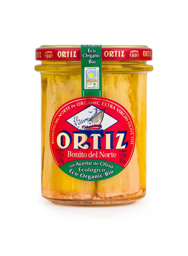 ORTIZ White Tuna In Extra Virgin Olive Oil Jar 220g  - Image 1