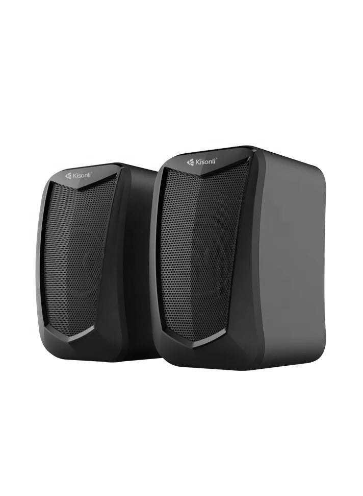 Kisonli KS-06 USB Wired Speaker – Clear Stereo Sound with Compact Modern Design