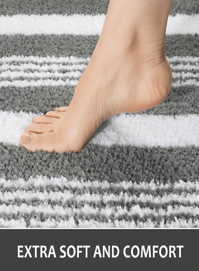 LOCHAS Long Bathroom Rugs Runner, 24" x 60" Large Bath Rug Non Slip Absorbent, Washable Microfiber Bathroom Mat Luxury Fluffy Soft, Shaggy Bath Mats for Shower Quick Dry, Grey - Image 5