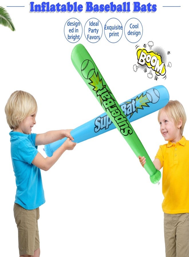 Sonarun 18 Pack 31.5 Inch Inflatable Baseball Bats Blow Up Baseball Bat Inflatable Toy Bat Inflates for Kids Carnival Birthday Baseball Theme Party Supplies, 6 Colors - Image 4