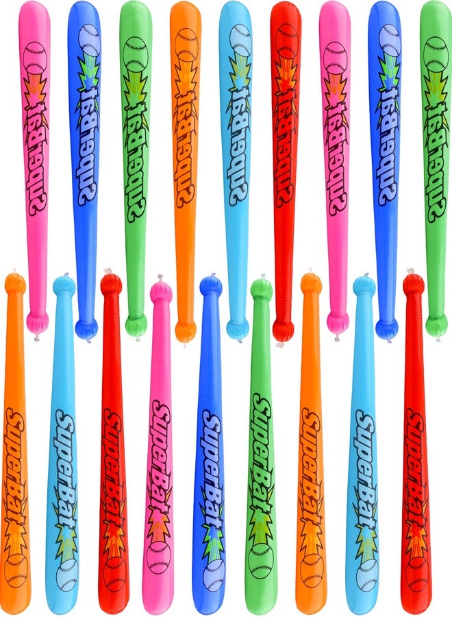 Sonarun 18 Pack 31.5 Inch Inflatable Baseball Bats Blow Up Baseball Bat Inflatable Toy Bat Inflates for Kids Carnival Birthday Baseball Theme Party Supplies, 6 Colors - Image 1