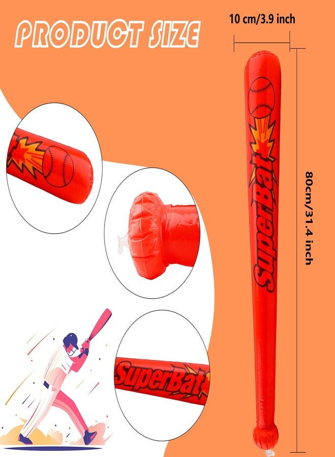 Sonarun 18 Pack 31.5 Inch Inflatable Baseball Bats Blow Up Baseball Bat Inflatable Toy Bat Inflates for Kids Carnival Birthday Baseball Theme Party Supplies, 6 Colors - Image 2