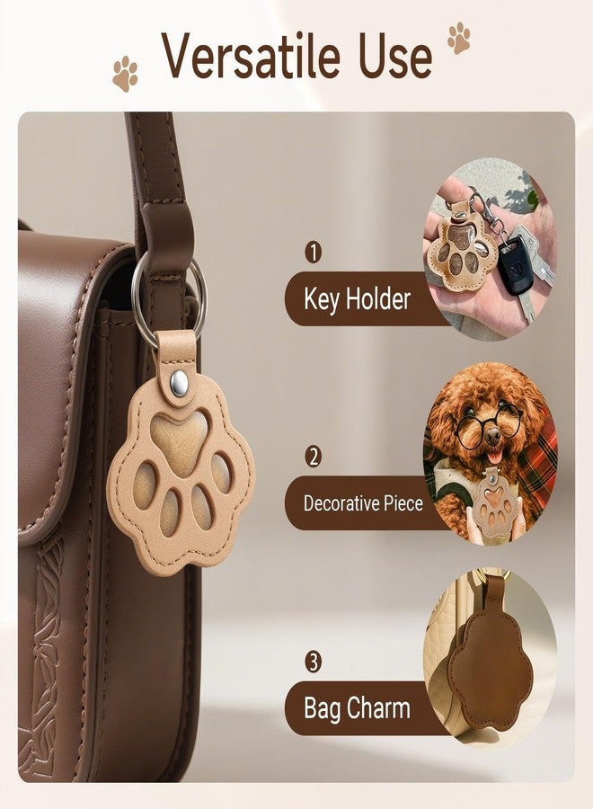 Xfopz 3 Pcs Dog Fur Storage Keychain, Cute Leather Paw Keychain Pet Hair Keepsake Keyring, Unique Memorial Collection Key Chain, Pet Memorial Gifts for Bag Purse Paw Charm Key Holder - Image 4