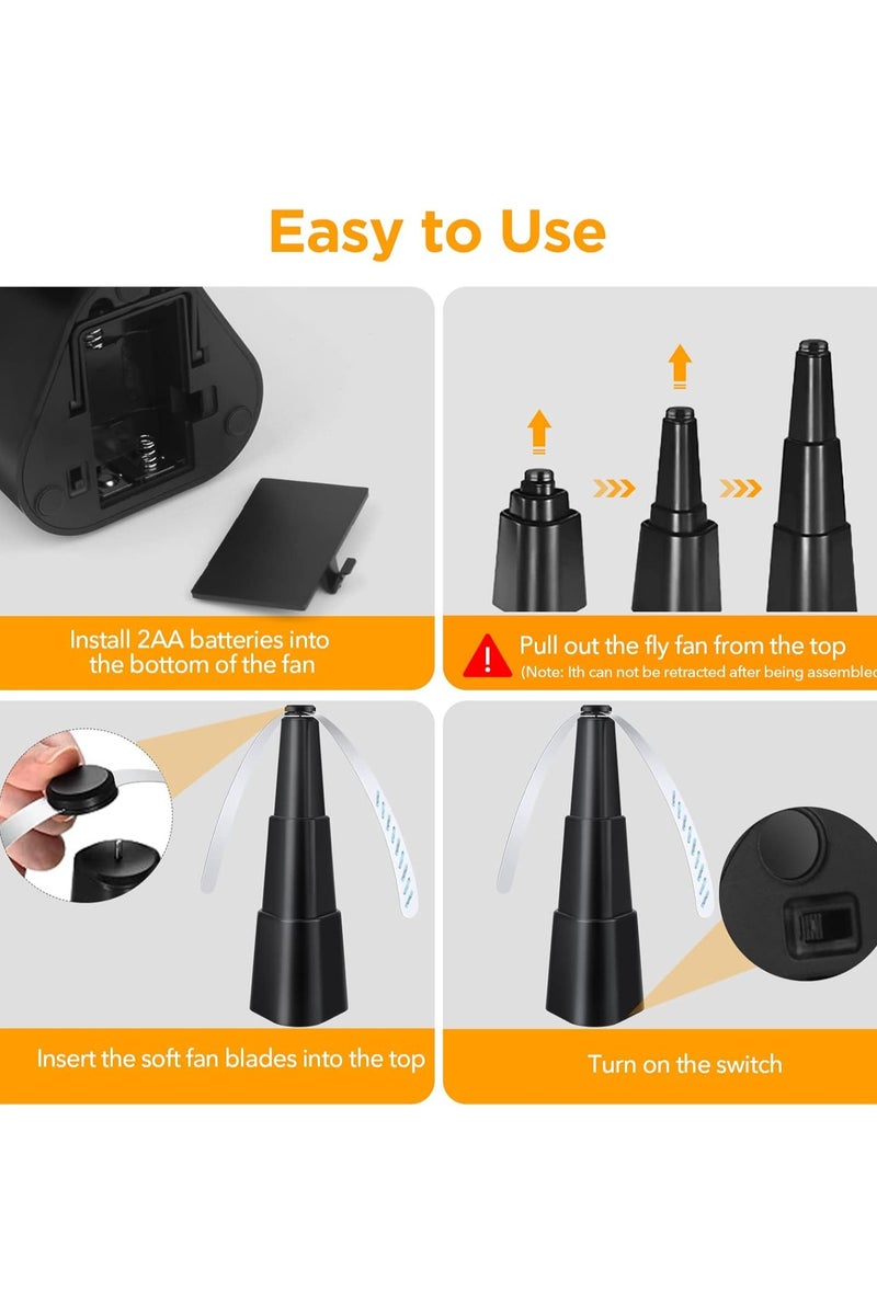 GNAFOTU Fly Fans for Tables,Table Top Fly Fan Fly Spinner with Holographic Blades, Batteries Powered for Picnic, Kitchen, Party, Restaurant, and BBQ - Image 5