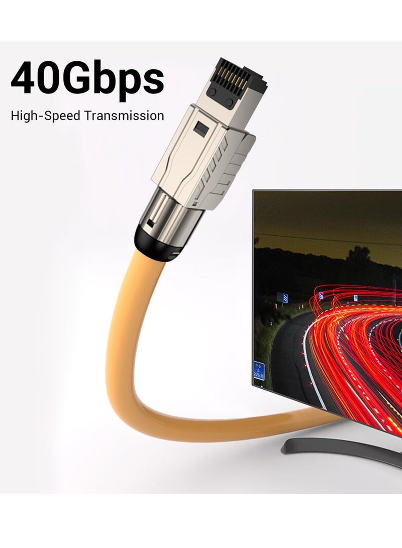Tool Free RJ45 Connectors for Cat 8 Modular Plugs, 2000MHz 40G Double Shielded Solid LAN Cable 22AWG,24AWG, 2,Pack - Image 5