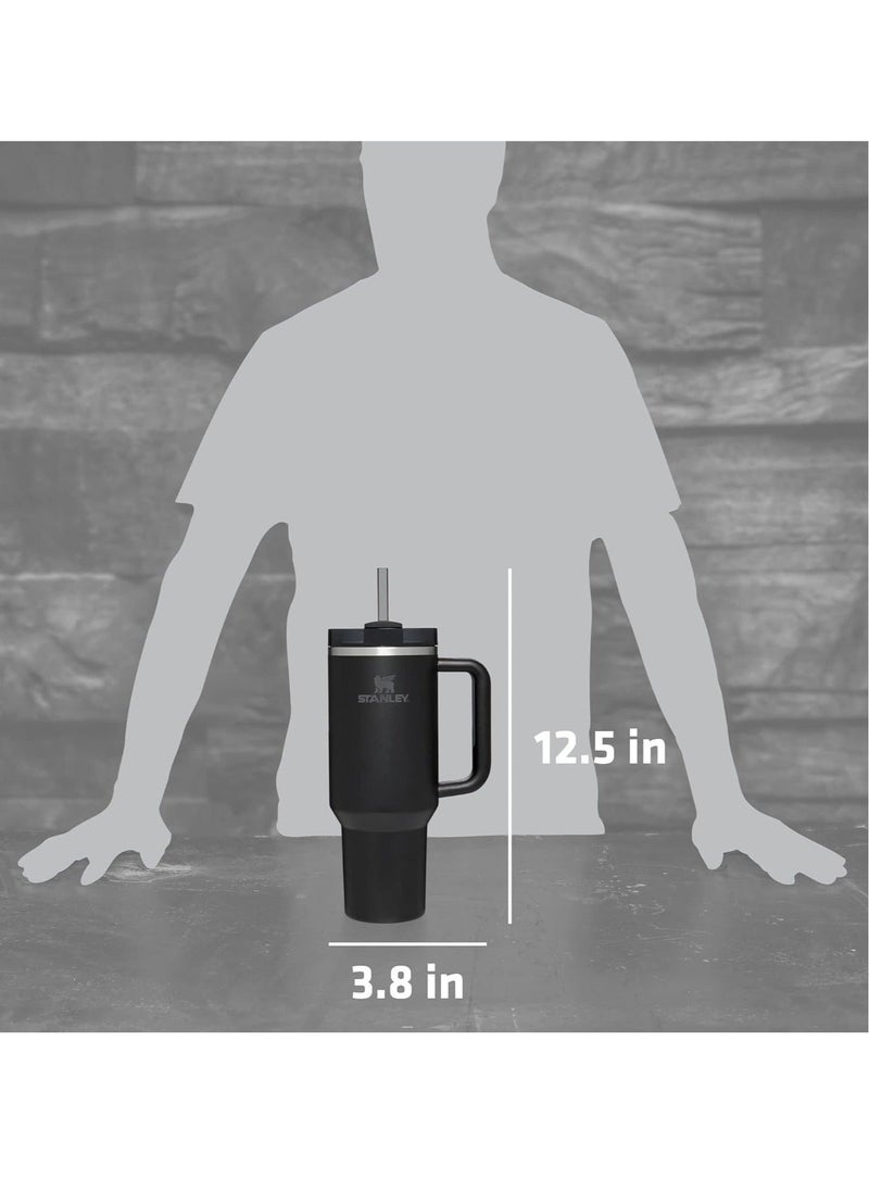 Stanley - 40oz Stanley Quencher H20 Flowstate Stainless Steel Vacuum Insulated Tumbler with Lid and Straw for Water, Iced Tea or Coffee, Smoothie and More Black - Image 1