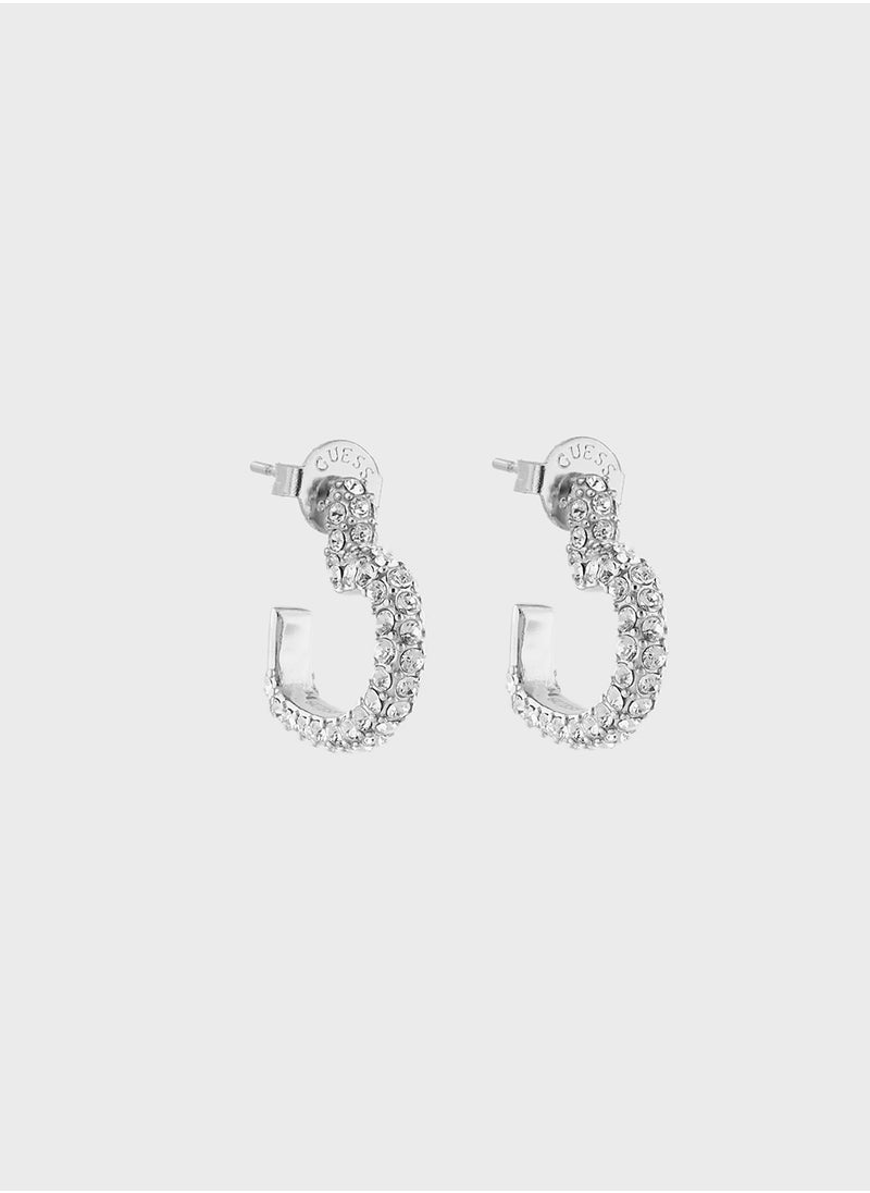 GUESS Jube05017Jwrht/U 17Mm Pave Heart Huggies  - Image 1