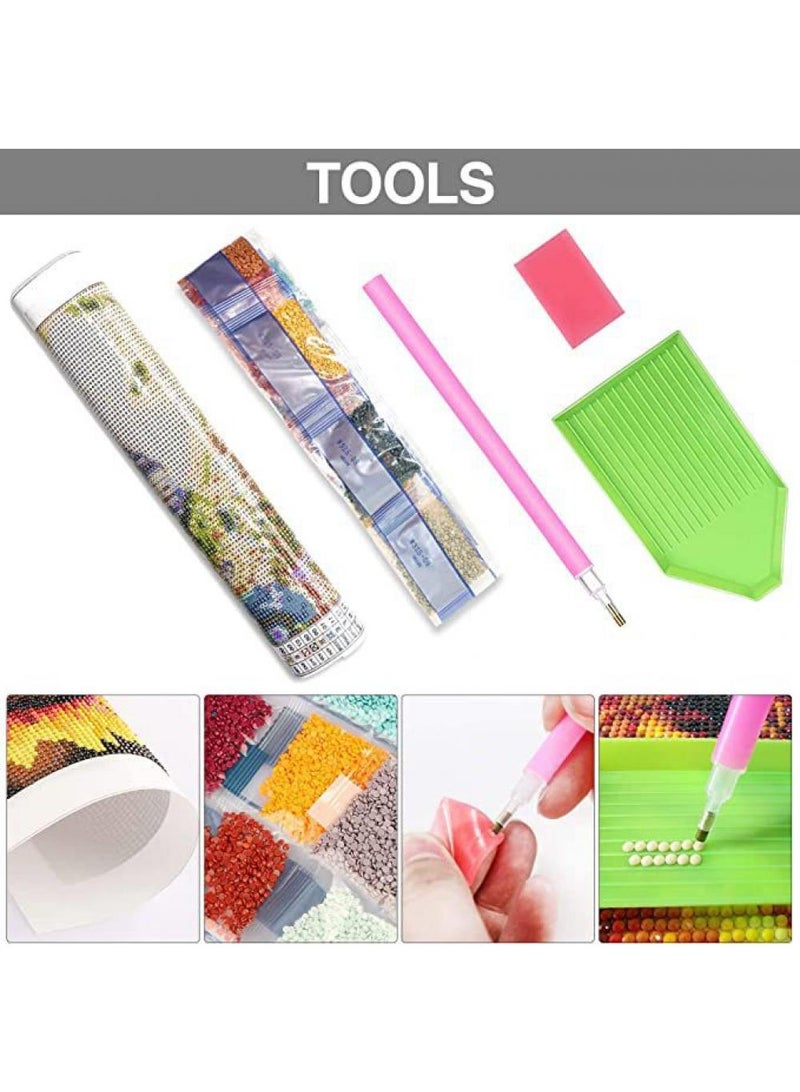 Bluejw 30*40cm Diy Diamond Painting Round Diamond Living Room Decorative Hanging Painting - Image 5