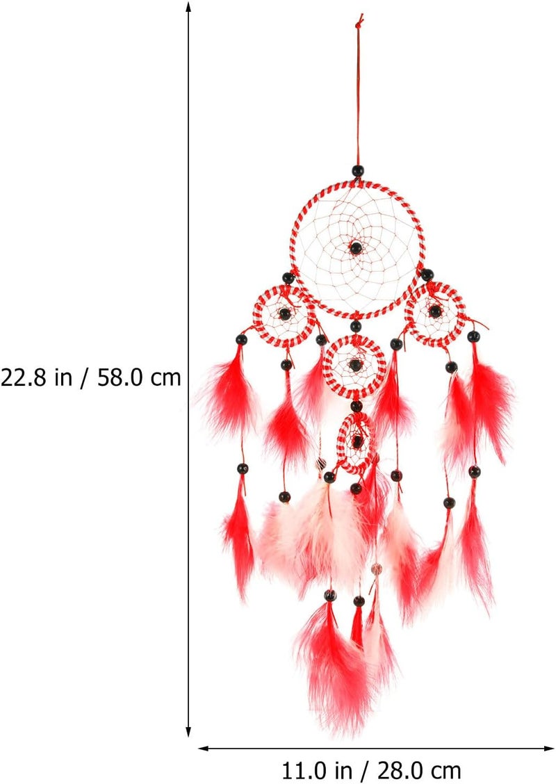 زينة تعليق على الحائط من نوع MAGICLULU Dream Catcher بريش، بألوان قوس قزح، ديكور منزلي إبداعي على طراز Boho لغرفة النوم والسيارة، منتج مصنوع يدويًا للحديقة والخارج - Image 2