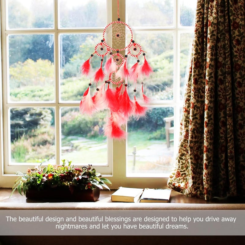 زينة تعليق على الحائط من نوع MAGICLULU Dream Catcher بريش، بألوان قوس قزح، ديكور منزلي إبداعي على طراز Boho لغرفة النوم والسيارة، منتج مصنوع يدويًا للحديقة والخارج - Image 5
