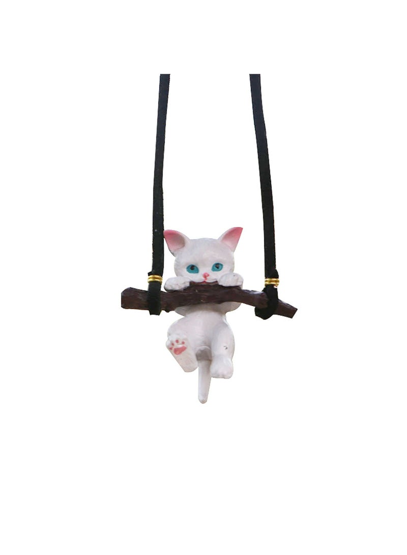 Generic Car Accessories, Lovely Cat Car Pendant, Cat Car Decoration for Rearview Mirror Hanging, Simple Car Interior Accessories for Decoration Cat Hanging Ornament Car  - Image 1