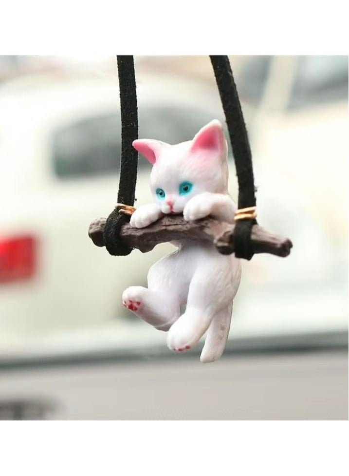 Generic Car Accessories, Lovely Cat Car Pendant, Cat Car Decoration for Rearview Mirror Hanging, Simple Car Interior Accessories for Decoration Cat Hanging Ornament Car  - Image 5