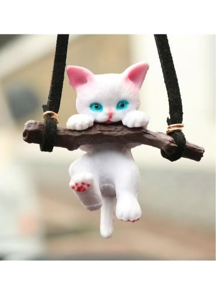 Generic Car Accessories, Lovely Cat Car Pendant, Cat Car Decoration for Rearview Mirror Hanging, Simple Car Interior Accessories for Decoration Cat Hanging Ornament Car  - Image 3