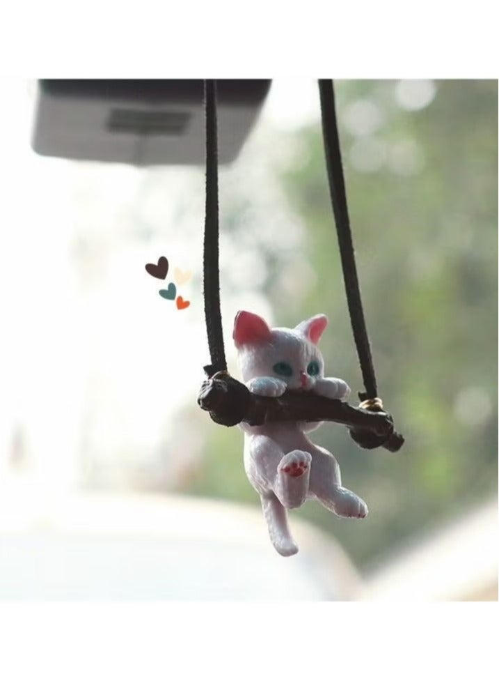 Generic Car Accessories, Lovely Cat Car Pendant, Cat Car Decoration for Rearview Mirror Hanging, Simple Car Interior Accessories for Decoration Cat Hanging Ornament Car  - Image 4