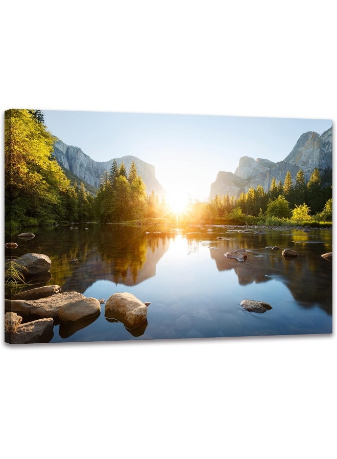 Home Trove Canvas Wall Art Utah National Parks Yosemite Canvas Print Landscape Painting Artwork Framed Home Decor Nature Poster For Bedroom Ready To Hang(24X36 Inch) - Image 1