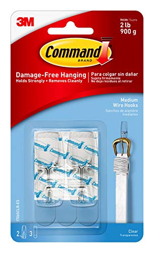 Command Medium Wire Toggle Hook, Clear, 2-Hooks, Organize Damage-Free - Image 1