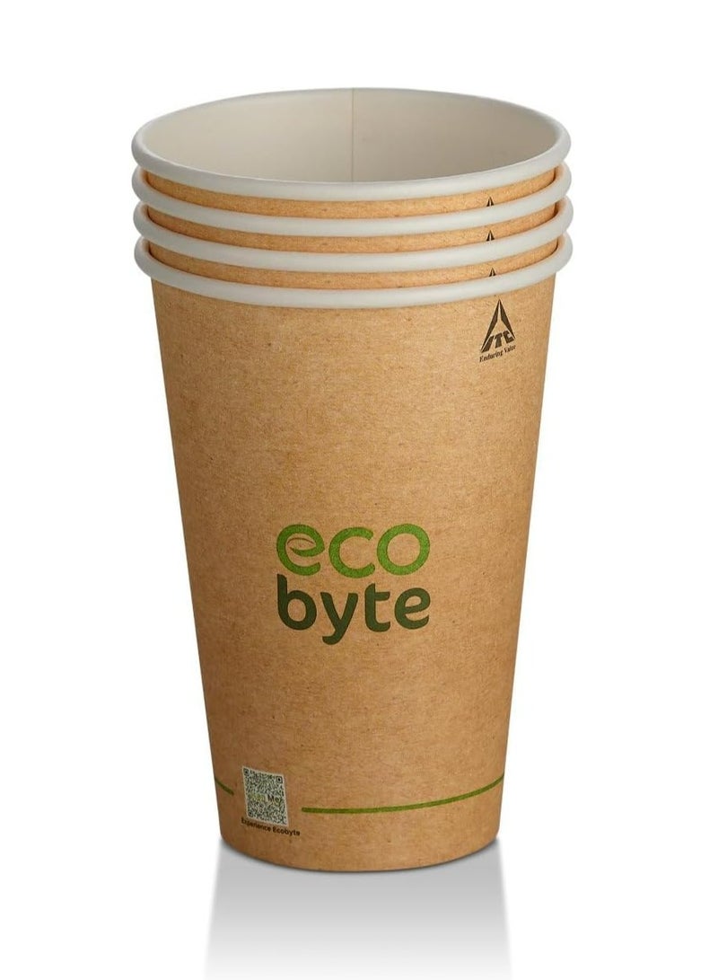 Ecobyte أكواب ورقية إيكوبايت ITC مقاومة للتسرب – سعة 350 مل – عبوة من 50 كوب | أكواب يمكن التخلص منها للمشروبات الساخنة والباردة | مثالية للمناسبات والمكاتب  - Image 1