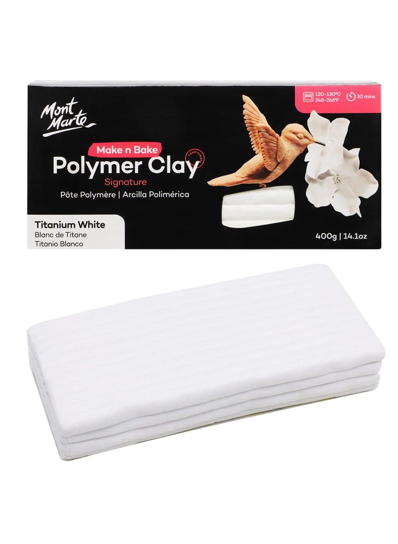 Mont Marte Signature Polymer Clay Titanium White 400gm Content - Image 1