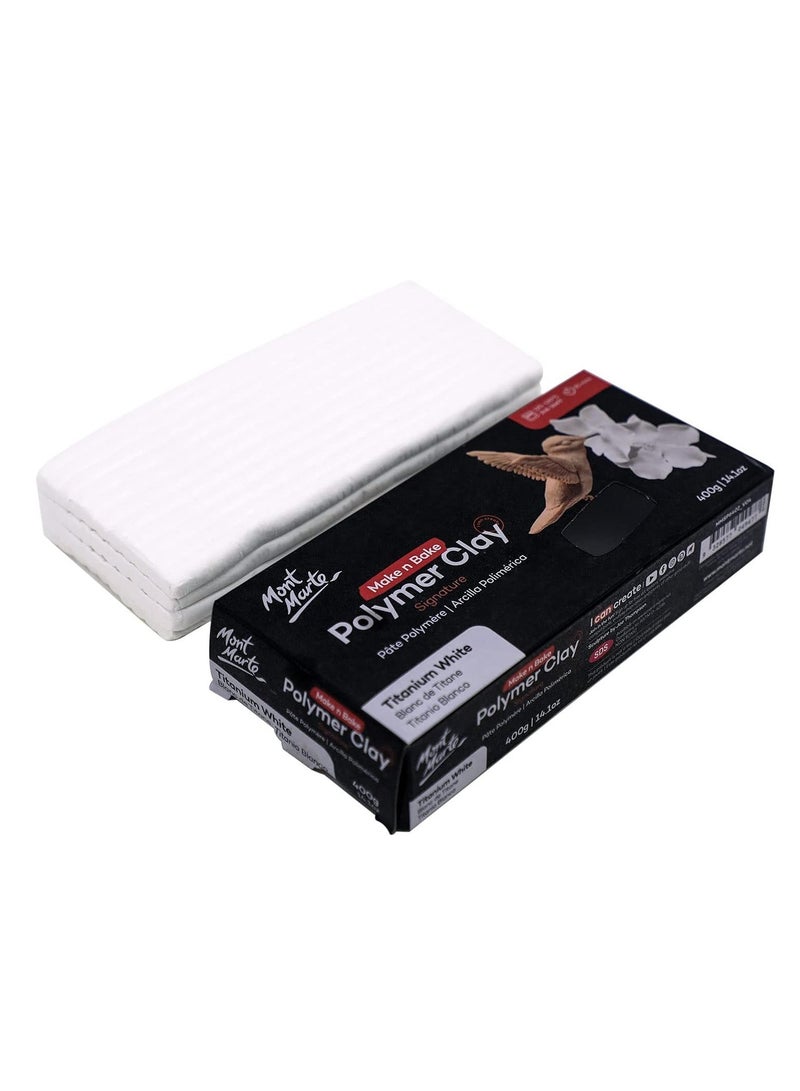 Mont Marte Signature Polymer Clay Titanium White 400gm Content - Image 3