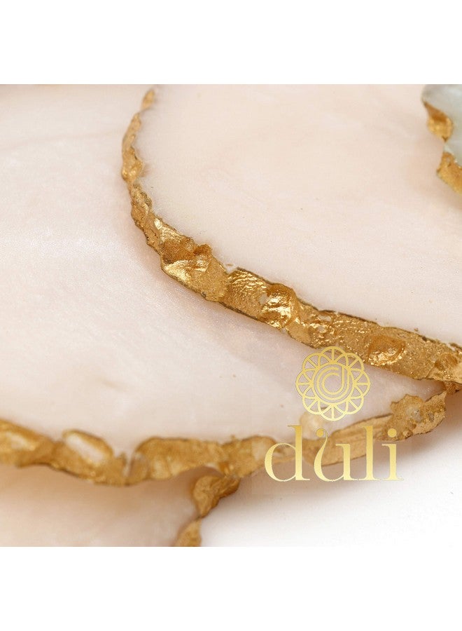 DULI Set of 6 Premium Resin Coasters Tea,Coffee Coasters (10 * 8 cm) (Cream) - Image 3