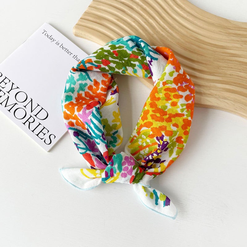 Ladies Spring Cotton Scarf Cashew Print QM5808-graffiti color