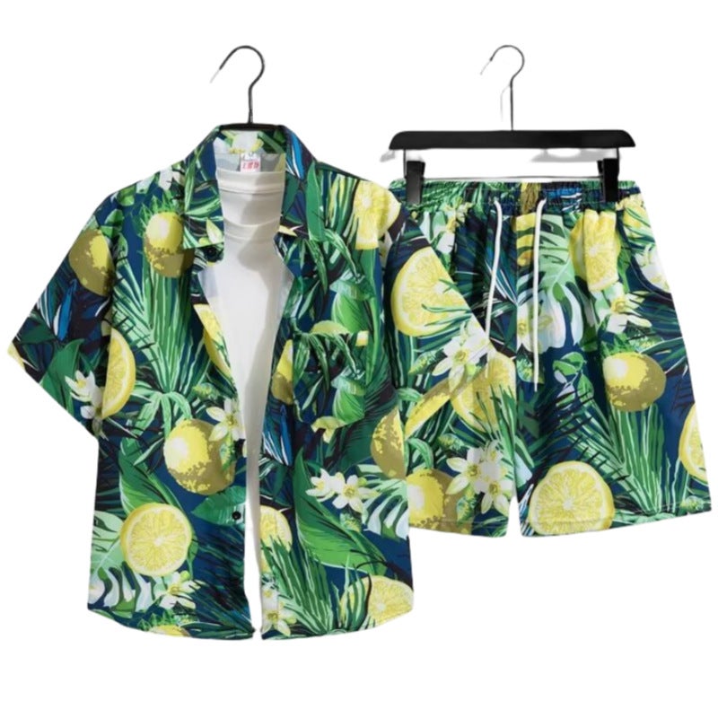 2025 Fashion Men'S Summer Short-Sleeved T-Shirt Basketball Jersey Casual Trendy Shorts Two-Piece Set Korean Style Trendy - Image 1
